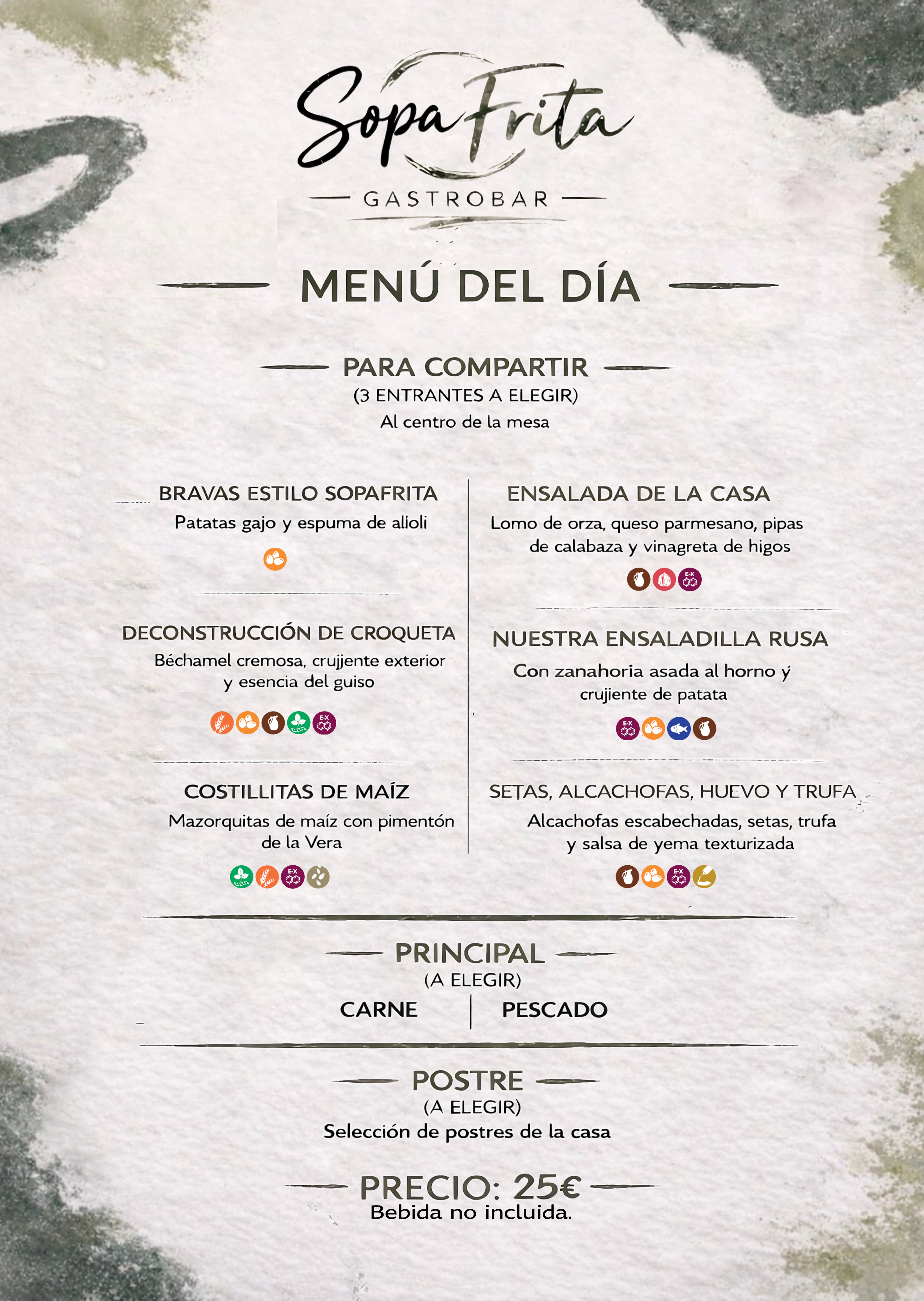 Menú del día SopaFrita Gastrobar
